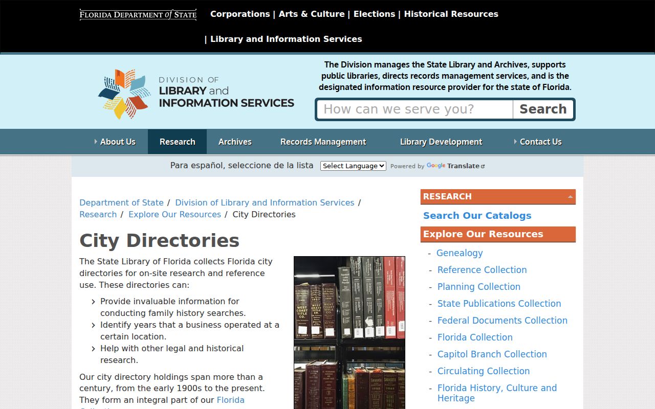 Florida State Library Lee County city directory collection
