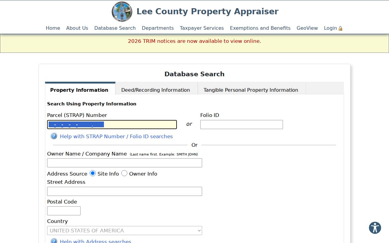 Lee County Property Appraiser owner and address search for the residents directory