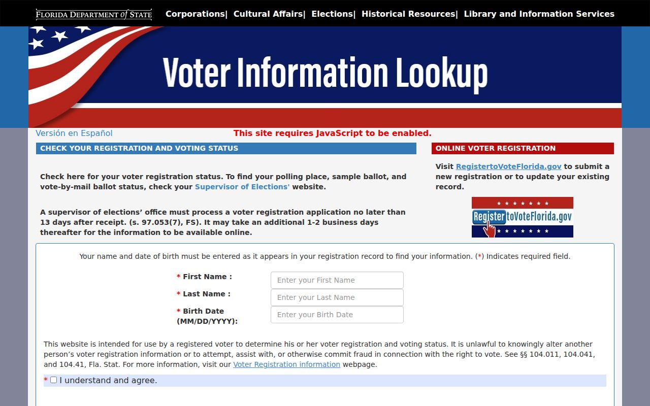 Lee County neighbors Florida voter status lookup