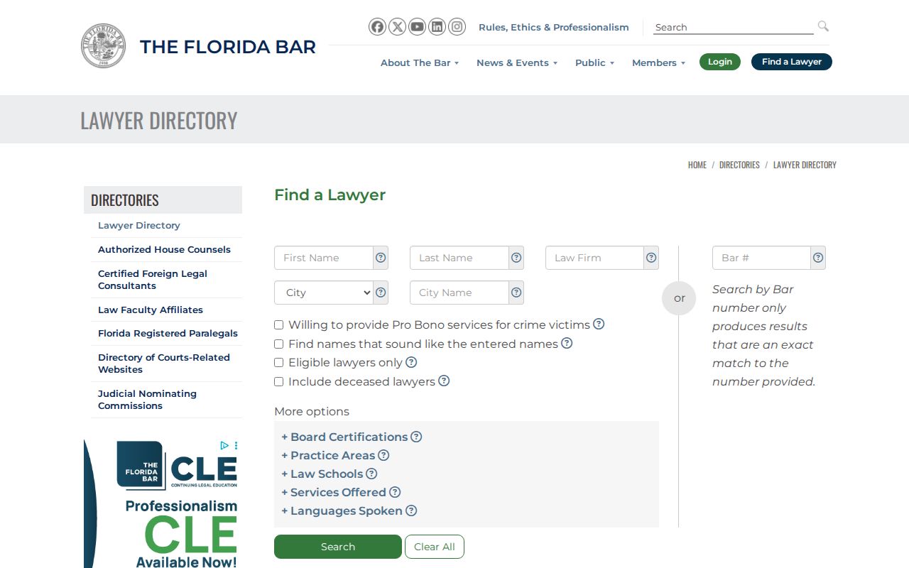 Lee County resident lookup Florida attorney directory