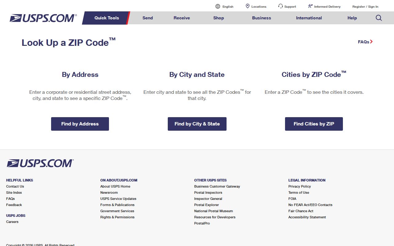 Lee County ZIP code directory USPS lookup